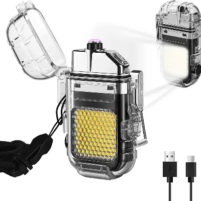 Picture of Lighter Transparent Waterproof ARC Electric USB Camping Flash light Rechargeable
