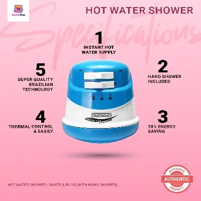 Picture of Hot Water Shower - White & Blue( With Hand Shower)