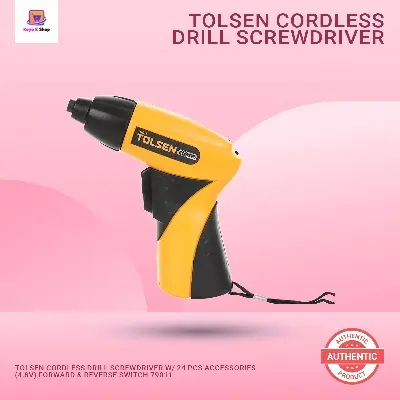 Picture of TOLSEN Cordless Drill Screwdriver w/ 24 pcs Accessories (4.8V) Forward & Reverse Switch 79011
