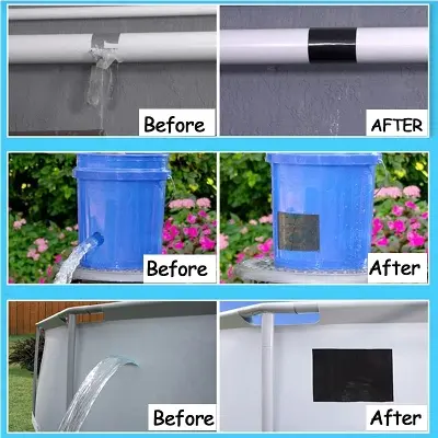 Picture of Super Strong Adhesive Tape Black Flex Tape Waterproof Stop Leaks Seal Repair Tape Self Fix Fiberfix Insulating Duct Tape washi