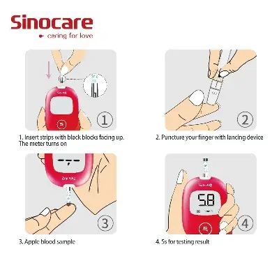Picture of Sinocare Safe AQ Smart Glucometer Blood Glucose / Suger Test Meter Diabetes Test Machine Blood Glucose Monitoring System 