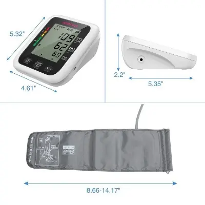 Picture of Germany Technology JUMPER Official Digital Blood Pressure Monitor (JPD HA-100) Accurate reading guranteed | 2 Year Replacement Warranty by HONESTIME (M (8.7 - 12.5 inch),White)