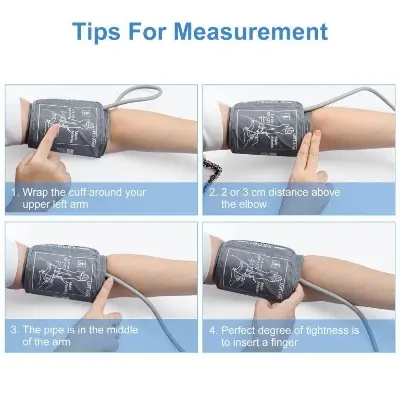 Picture of Germany Technology JUMPER Official Digital Blood Pressure Monitor (JPD HA-100) Accurate reading guranteed | 2 Year Replacement Warranty by HONESTIME (M (8.7 - 12.5 inch),White)
