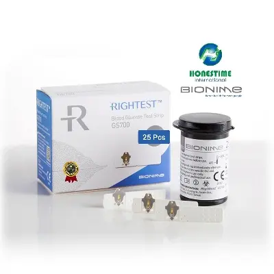 Picture of Bionime GM 700SB/700S Blood Glucose Diabetes Test Strips (25) - White (White)