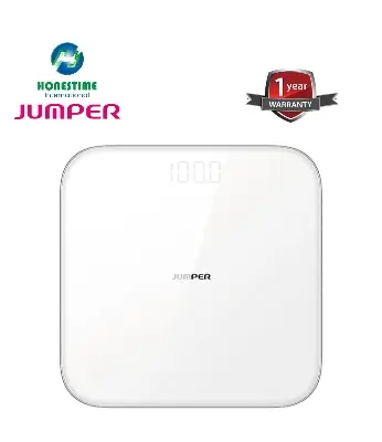 Picture of JUMPER Official JPD BS-200 High Precision Double Tempered Glass Digital Body Weight Scale Device | 1 Year full Replacement Warranty by HONESTIME (White)