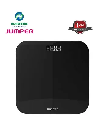 Picture of JUMPER Official JPD BS-200 High Precision Double Tempered Glass Digital Body Weight Scale Device | 1 Year full Replacement Warranty by HONESTIME (Black)