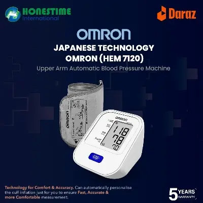 Picture of OMRON - HEM 7120 - Upper Arm Automatic Blood Pressure Machine Basic  5 Year Brand Warranty by Omron - Honestime (Full set)