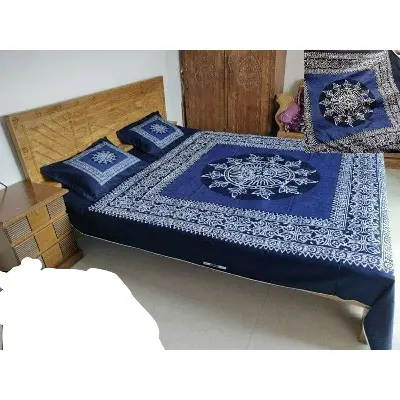 Picture of King Size Cotton Bed Sheet With  2 Pillow Covers