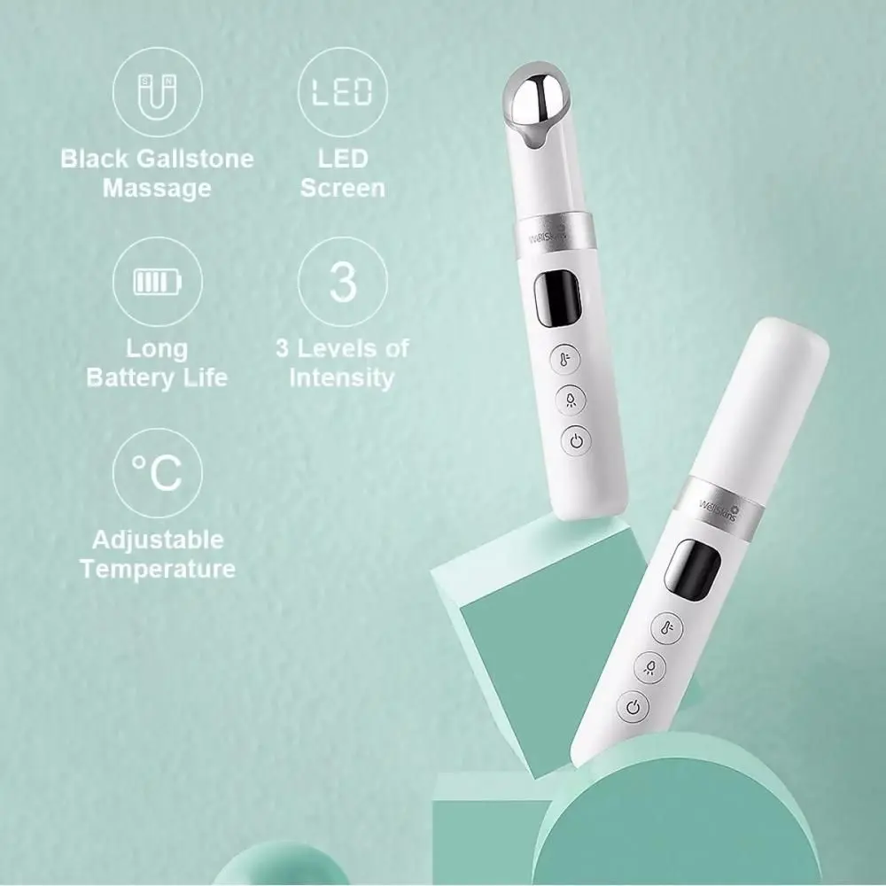 Picture of Xiaomi WellSkins Warm Colored Light Massage Beautiful Eye Instrument Heated Eye Care 3 Gears Vibration Massager (White)