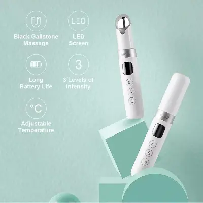 Picture of Xiaomi WellSkins Warm Colored Light Massage Beautiful Eye Instrument Heated Eye Care 3 Gears Vibration Massager (White)