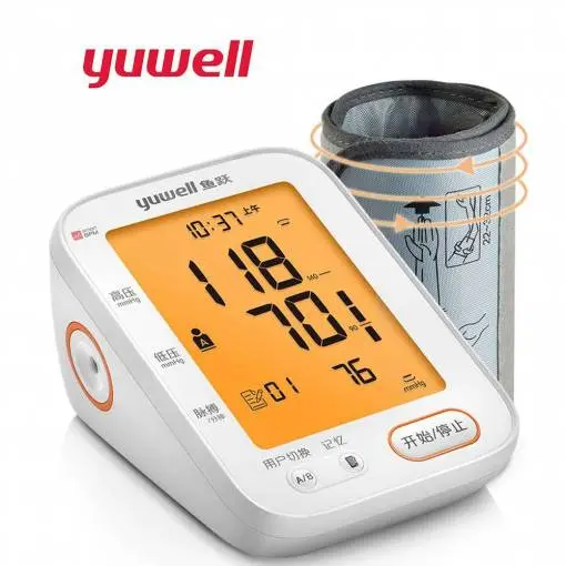 Picture of Yuwell YE-680B Blood Pressure Monitor Large-scale LCD, Time and date display (White)