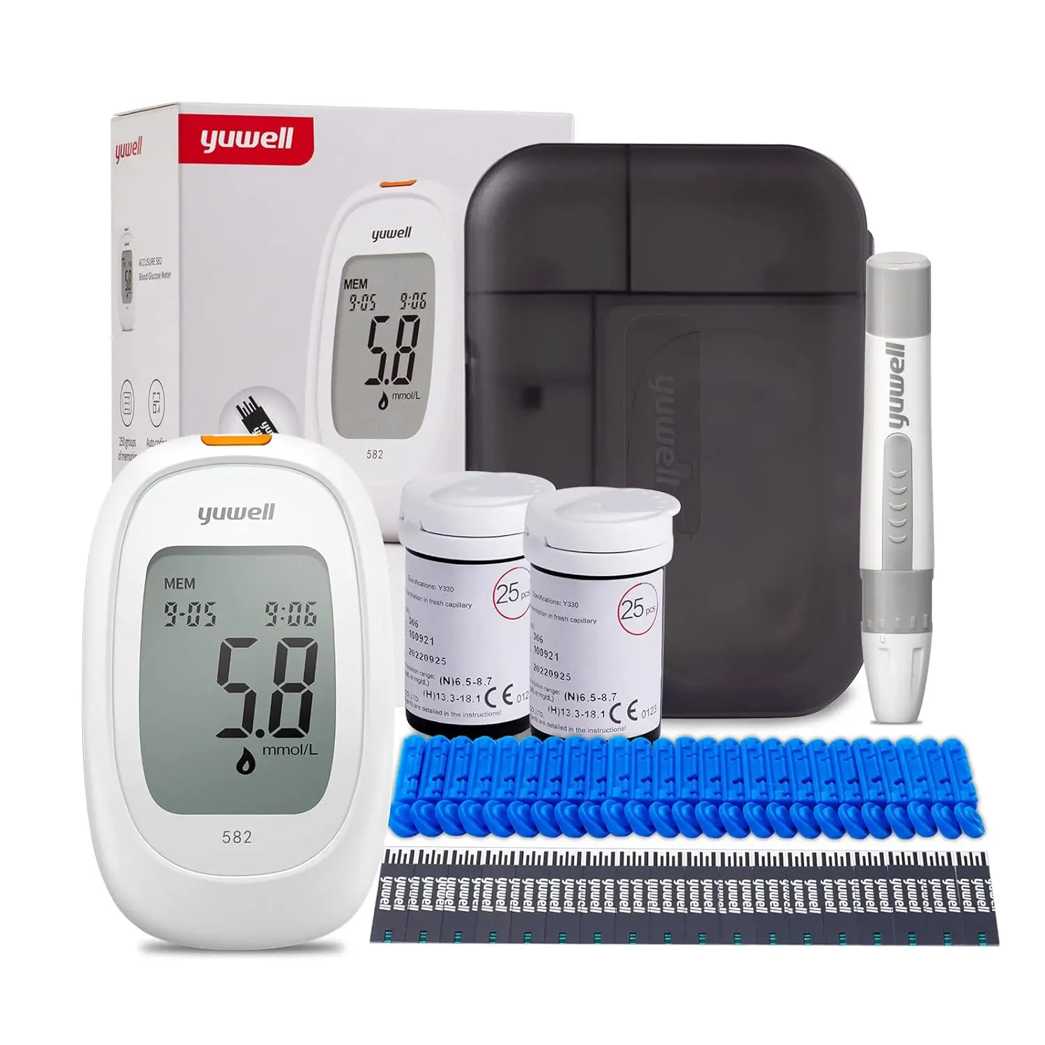 Picture of Accusure Yuwell 582 Blood Glucose Meter 5 Years Warranty By Honestime. (CLEAR)