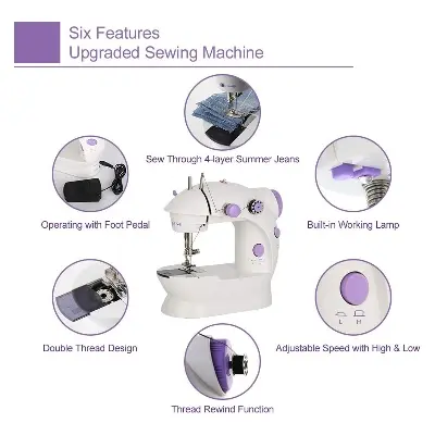 Picture of Dual Speed Portable Mini Electric Pedal Sewing Machine