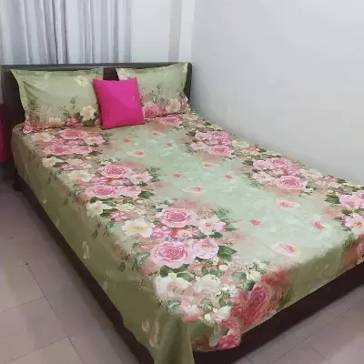 Picture of Double Size Cotton Bed Sheet With  2 Pillow Covers