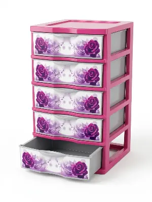 Picture of Hamko Mini Organizer 5 Drawer Plastic Storage Cabinet – Compact Multipurpose Drawer (11” x 7.1” x 8.1”)