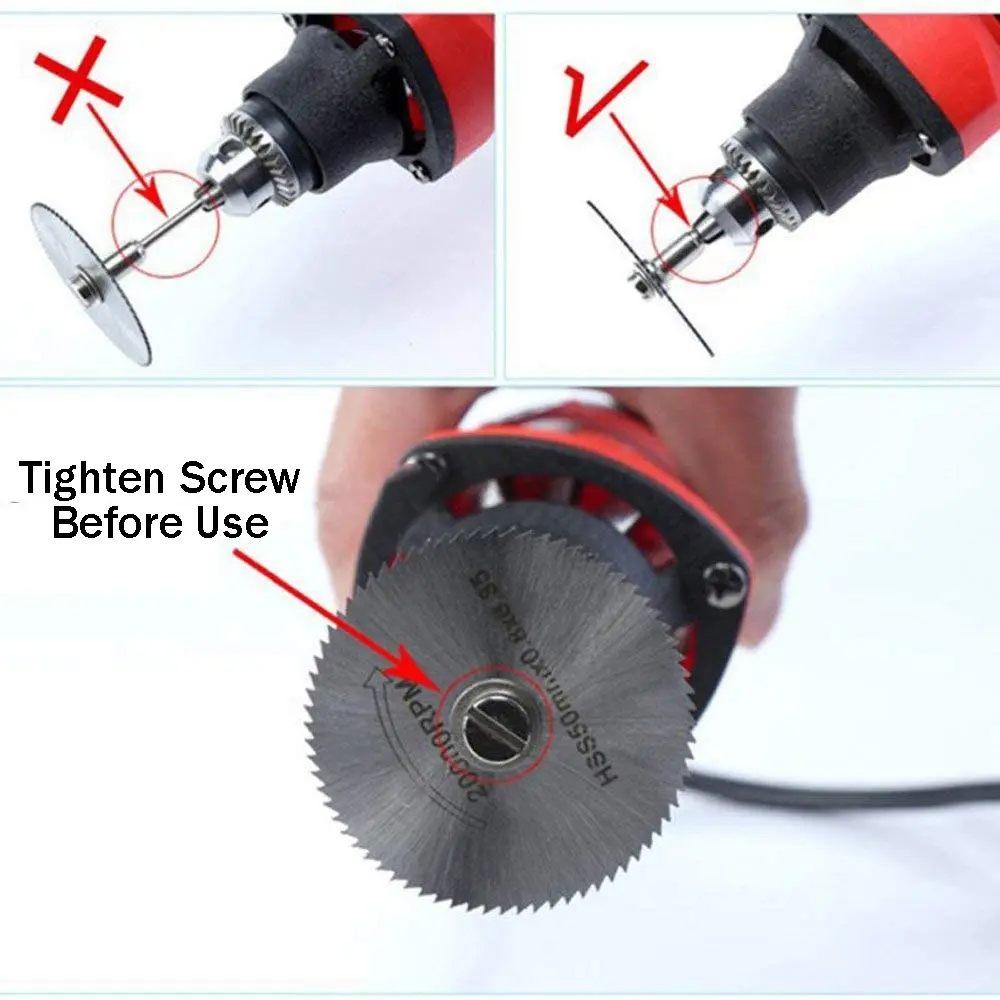 Picture of 6pcs High Speed Steel Circular Saw Blade Rotary Tool Kit - White