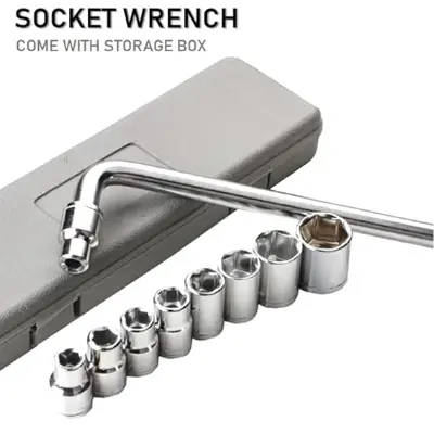 Picture of 10 pcs Socket Set (8-21 mm) 1/2" Drive - White