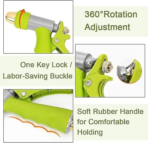Picture of Nozzle Water Spray Gun, Car Wash Nozzle, High-Pressure Nozzle Spray Water Gun, Water Jet Hose Nozzles Pipe Quick 3 pcs Connector For Gardening, Bike, Car Wash, Window Cleaning