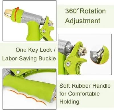 Picture of Nozzle Water Spray Gun, Car Wash Nozzle, High-Pressure Nozzle Spray Water Gun, Water Jet Hose Nozzles Pipe Quick 3 pcs Connector For Gardening, Bike, Car Wash, Window Cleaning