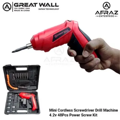 Picture of Mini Cordless Screwdriver Drill Machine 4.2v 48Pcs Power Screw Kit