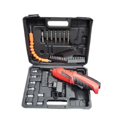 Picture of Mini Cordless Screwdriver Drill Machine 4.2v 48Pcs Power Screw Kit - Red