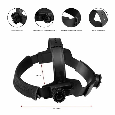 Picture of Welding Helmets True Color Solar Powered Auto Darkening Lens Welding Helmet - Black