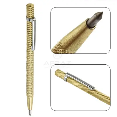 Picture of Glass Cutting Tool Diamond Glass Cutter Carbide Scriber Hard Metal Tile Machine Lettering Pen Engraver Glass Scriber - Yellow