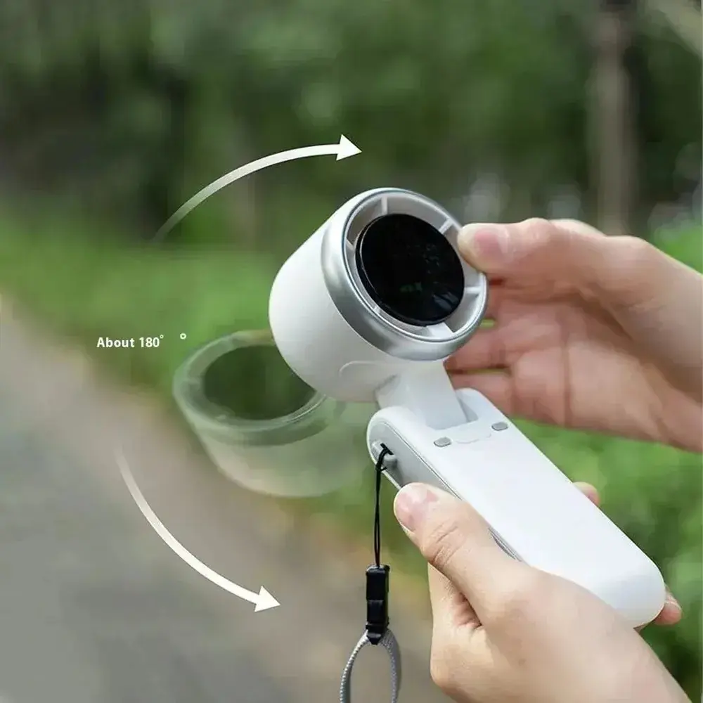Picture of Portable Handheld Turbo Fan, 5 Gear Wind, Battery Operated, Up to 12 Working Hours, Hand Fan with Air Turbo Tech