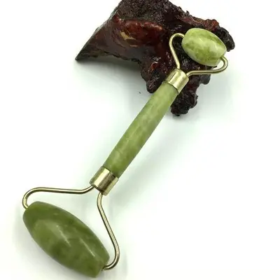 Picture of 1 Piece Facial Massage Face-Lifting Natural Jade Roller Double Head Massage Tool Facial Jade Push Facial Lift Massanger Skin Care - Black Head Remover