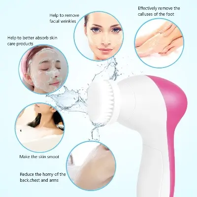 Picture of 5 in 1 beauty instrument beauty facial brush facial cleaning massager private label facial massager
