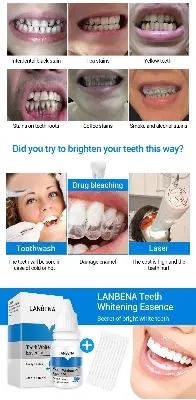 Picture of LANBENA tooth cleanser with 10 cotton swabs- Clean teeth 25ml