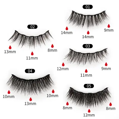 Picture of 5 pairs of magnetic liquid eyeliner false eyelashes set Natural 3d liquid eyeliner free glue magnet magnetic eyeliner set