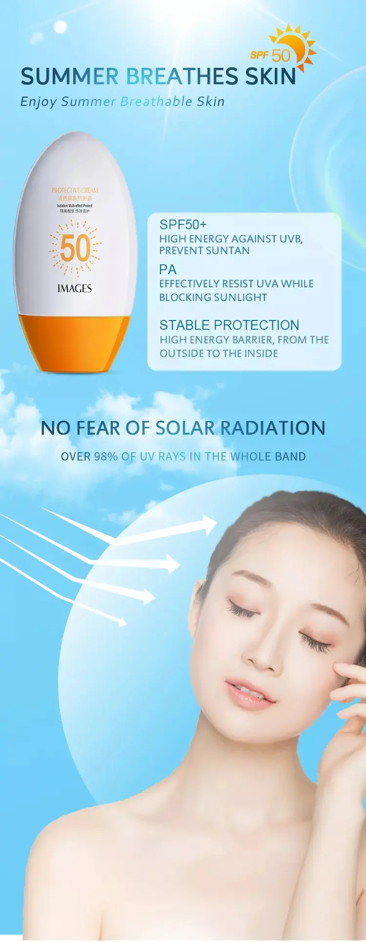 Picture of IMAGES SPF50 PA+++ Sunscreen Sun Protection Moisture Cream- 45ml