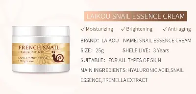 Picture of LAIKOU French Snail Hyaluronic Acid Snail Essence Cream- 25g