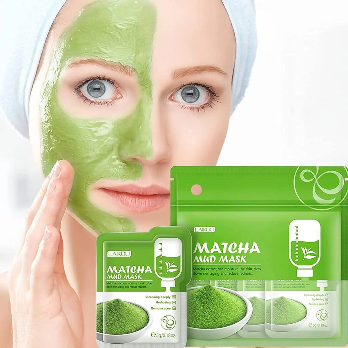 Picture of LAIKOU Matcha Mud Mask for Deep Clean- 5g (12 Pcs/Pack)
