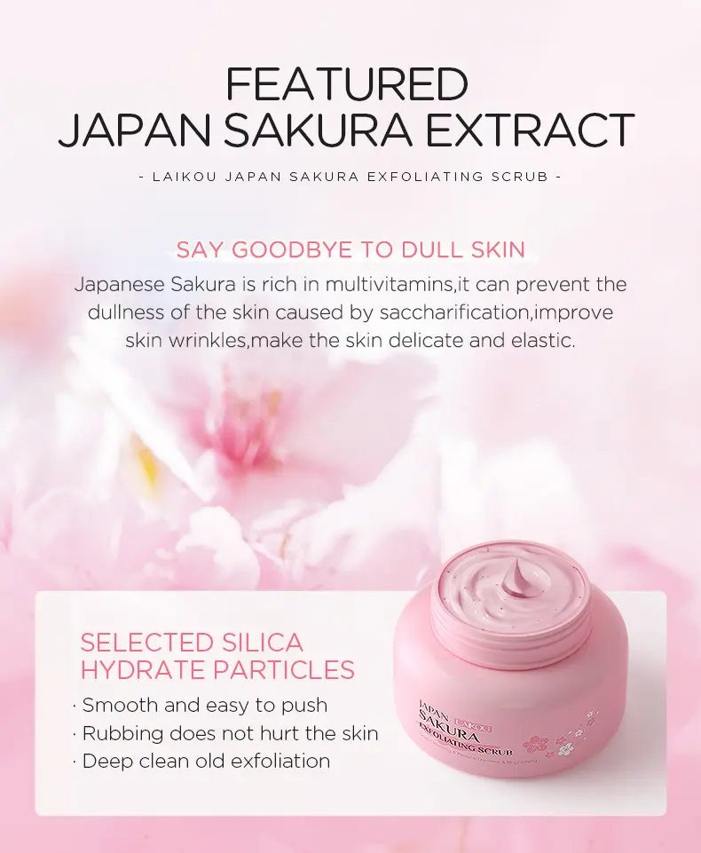 Picture of LAIKOU Japan Sakura Exfoliating Deep Cleansing Face & Body Scrub- 100g