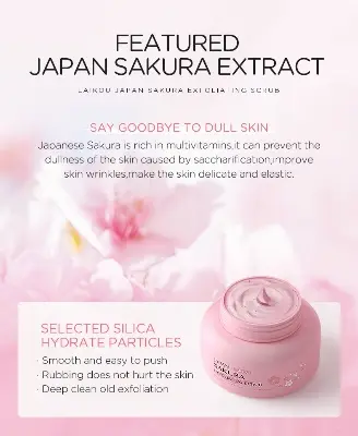 Picture of LAIKOU Japan Sakura Exfoliating Deep Cleansing Face & Body Scrub- 100g