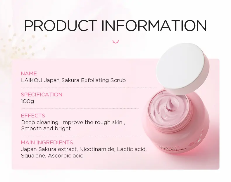 Picture of LAIKOU Japan Sakura Exfoliating Deep Cleansing Face & Body Scrub- 100g
