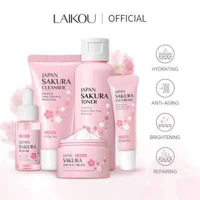 Picture of LAIKOU Japan Sakura Skin Care 5 Pcs Combo Set for Women Skin Care Tools