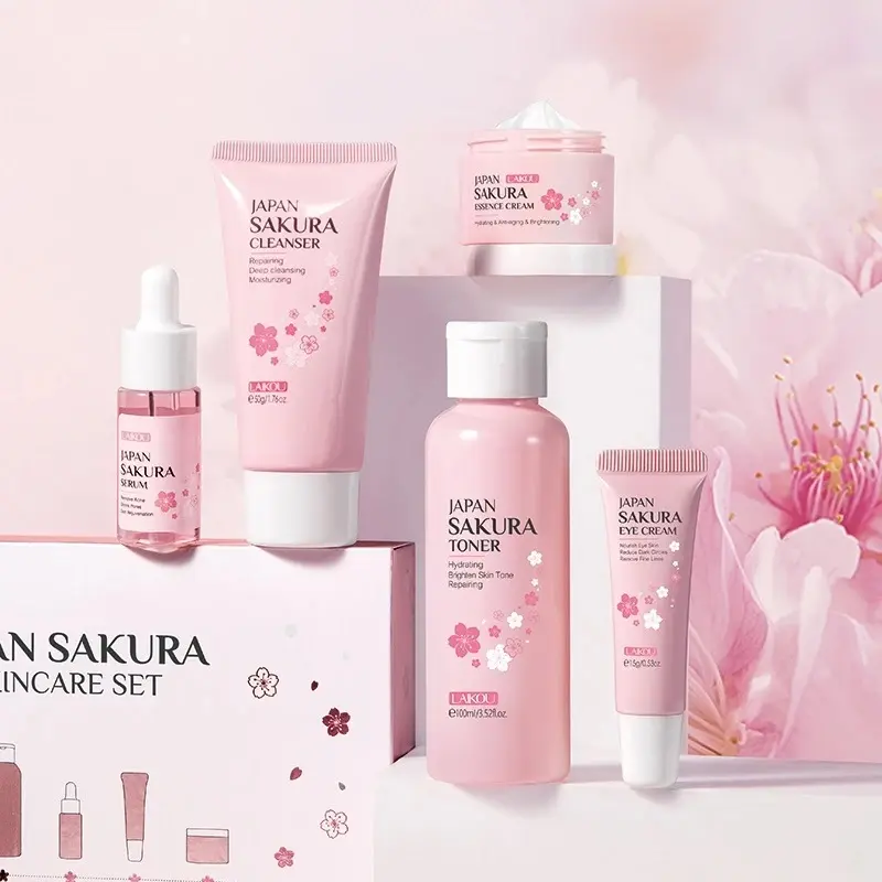 Picture of LAIKOU Japan Sakura Skin Care 5 Pcs Combo Set for Women Skin Care Tools
