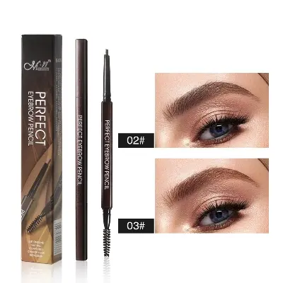 Picture of Menow E456 Eyebrow Pencil 2 in 1 Auto Waterproof Eye Makeup Brow Shades Brush Long Lasting Eyebrow Pencil- 0.08g