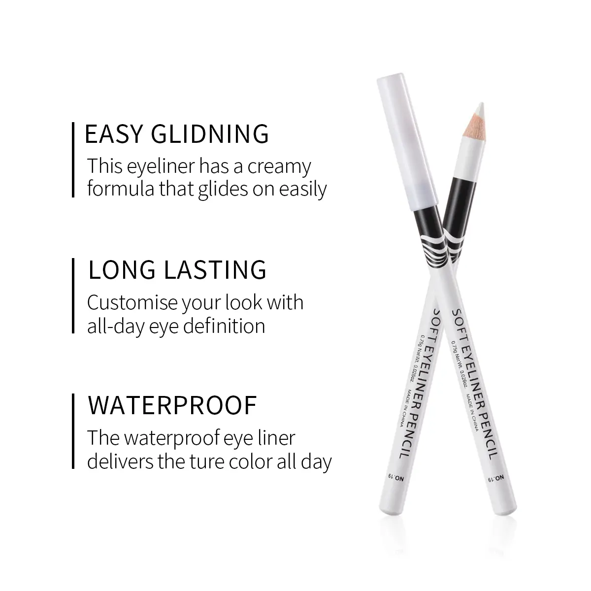 Picture of Menow White Eyeliner Waterproof Makeup White EyeLiner Pencils- 1g