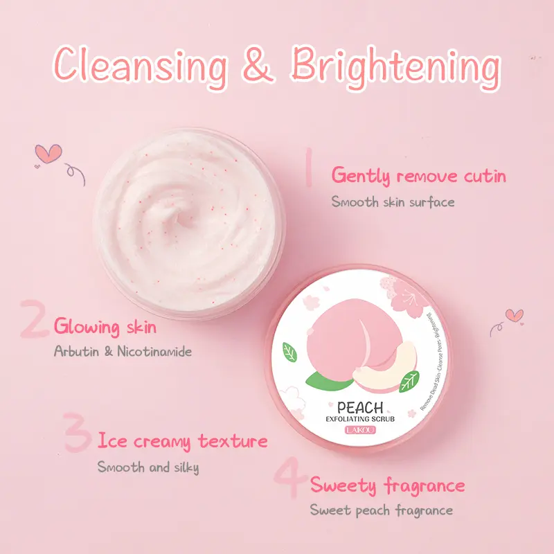 Picture of LAIKOU Scrubs Natural Pore Shrinking Skin Exfoliating Peach Scrub- 90g