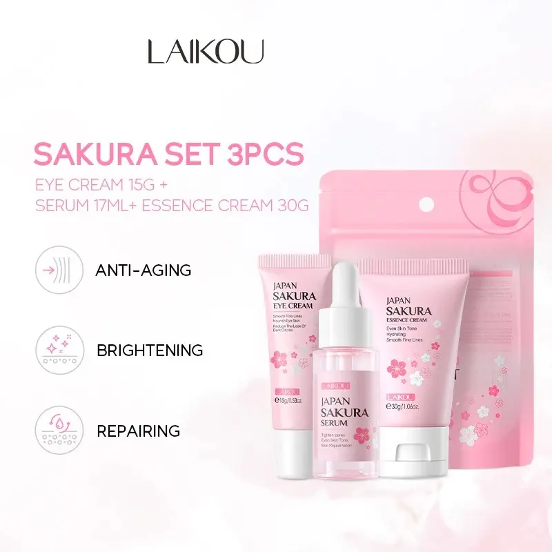 Picture of LAIKOU Japan Sakura 3 Pcs/set Skin Care Set- 62g