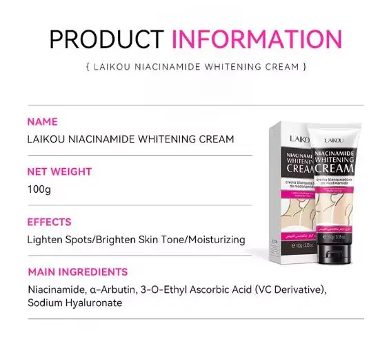Picture of LAIKOU Niacinamide Whitening Lighten Spots, Moisture Cream- 100g