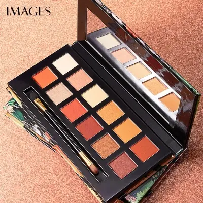 Picture of IMAGES 12 Colors Waterproof Makeup Eyeshadow Glitter Palette with Brush Beautiful Color Long-lasting Cosmetic Palette