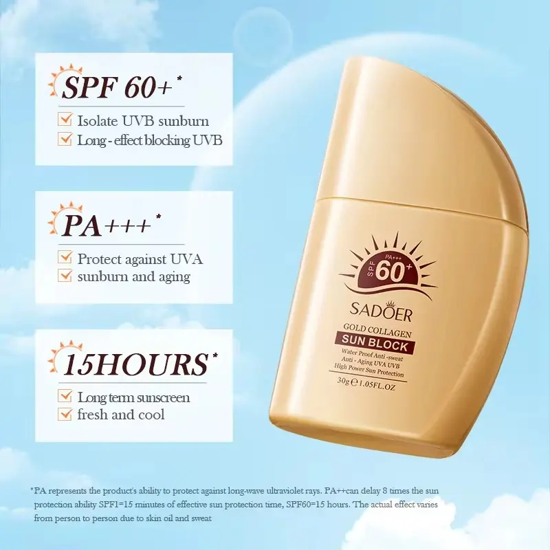 Picture of SADOER Gold Collagen SPF 60+ Sun Block- 30g