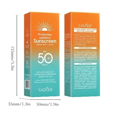 Picture of SADOER Protection Isolation SPF 50 PA+++ Brighten Repair Sunscreen Cream- 50g
