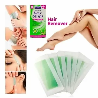 Picture of Beauty Formulas Hair Removal Aloe Vera Wax Stripes- Face & Bikini Line 36 Wax Strips