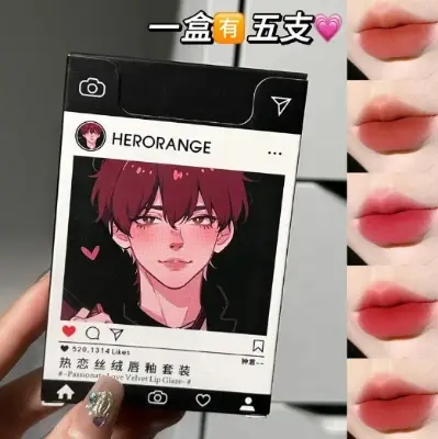 Picture of HERORANGE Passionate Love Velvet Lip Glaze- 5pcs/Set